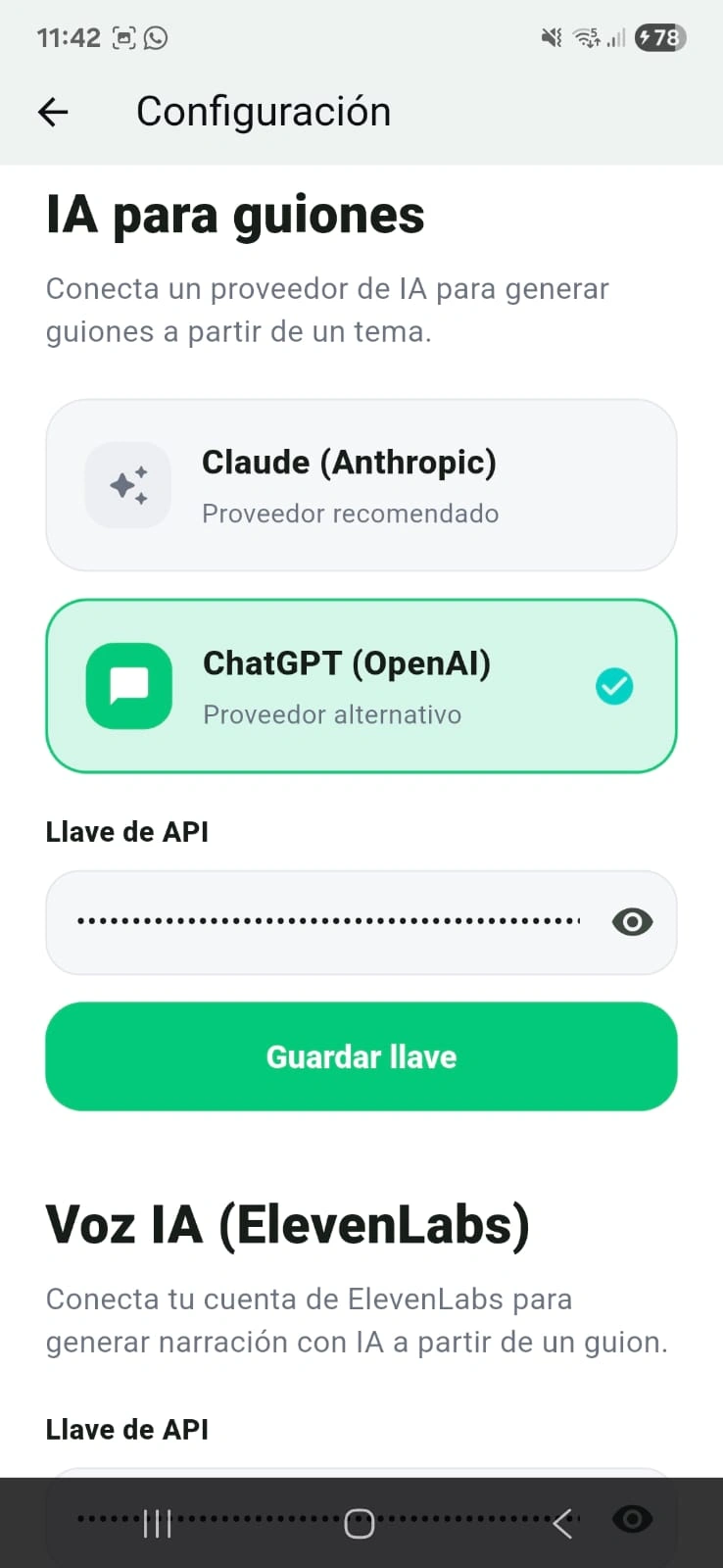 Configuración de IA para guiones con Claude, ChatGPT y ElevenLabs